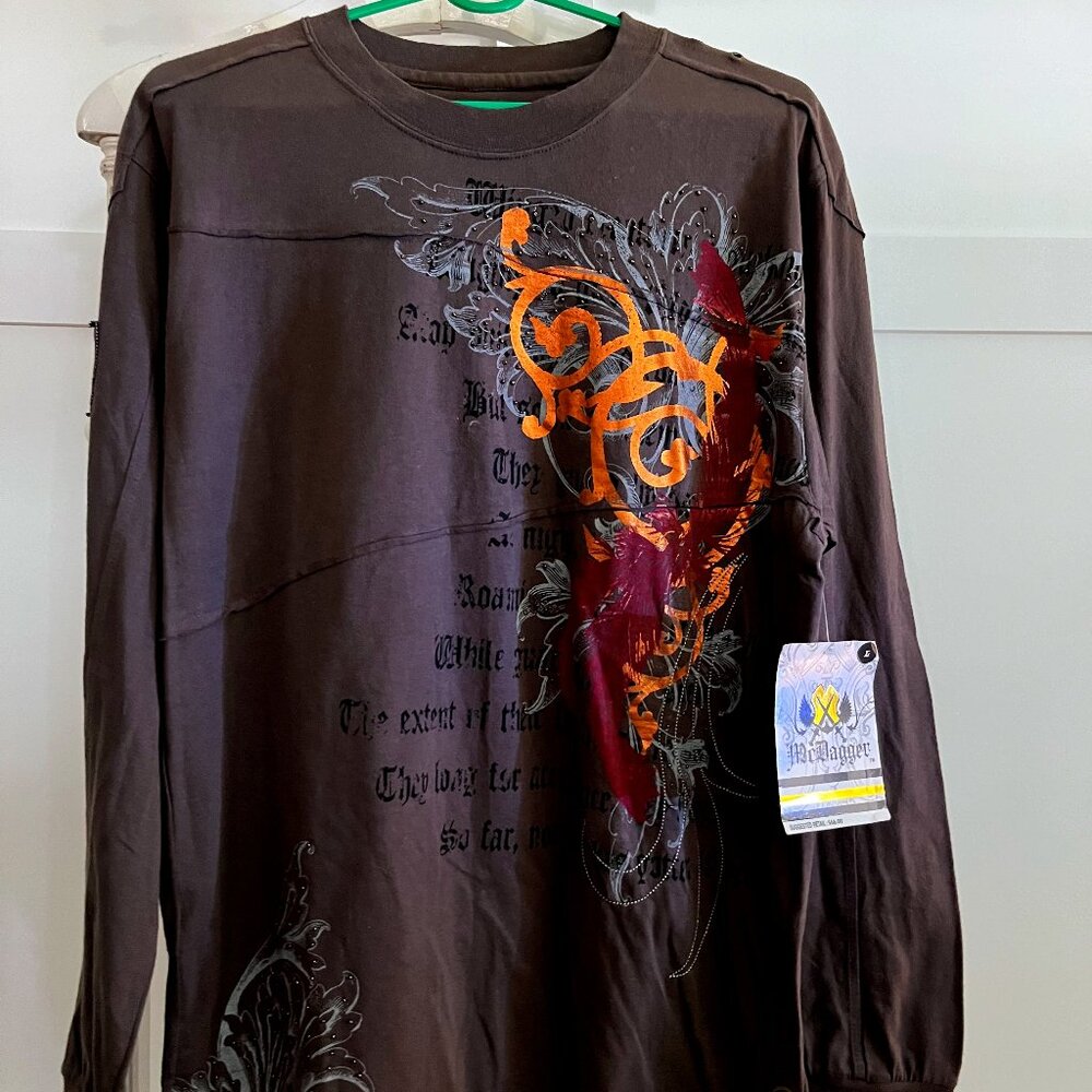 BNWT MCDAGGER gargoyles brown long sleeve (L) - Picture 1 of 5